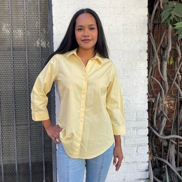 Vintage Yellow Coldwater Creek button up pretty blouse size small - Picture 1 of 5